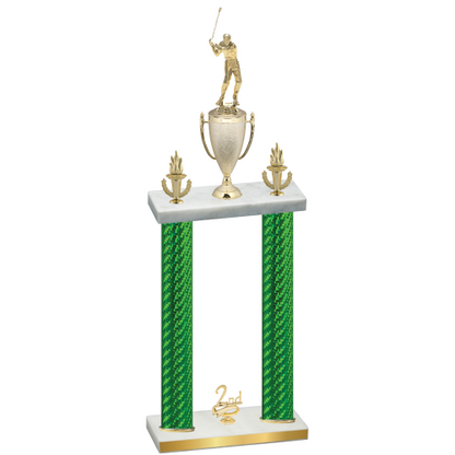 Double Green Carbon Fiber Second Place Golf Trophy
