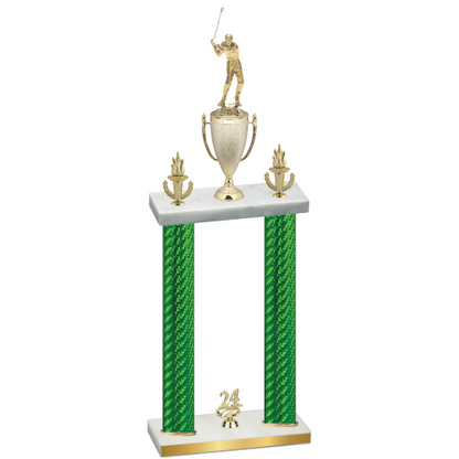 Double Green Carbon Fiber Year Golf Trophy