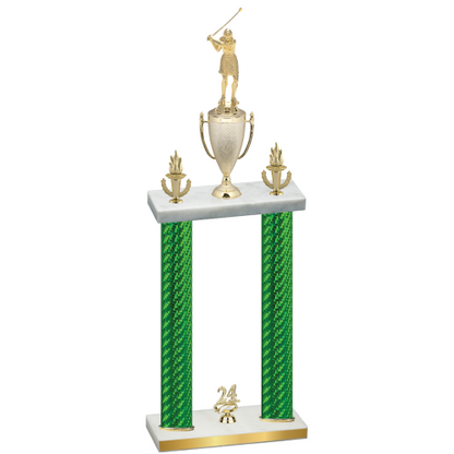 Double Green Carbon Fiber Year Golf Trophy
