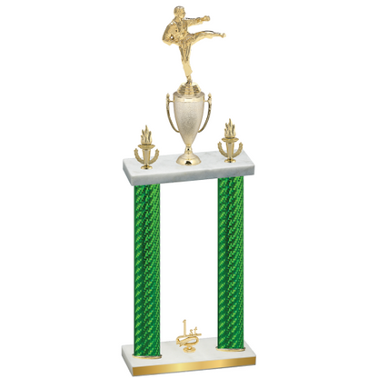 Double Green Carbon Fiber First Place Karate Trophy