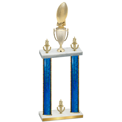Double Blue Glacier Victory Football Trophy