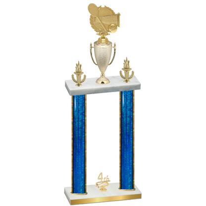 Double Blue Glacier Fourth Place Tennis Trophy
