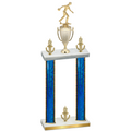 Double Blue Glacier Victory Bowling Trophy