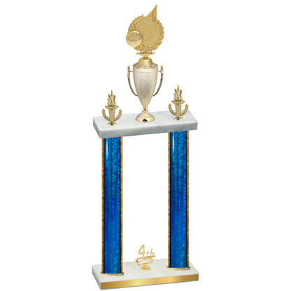 Double Blue Glacier Fourth Place Volleyball Trophy
