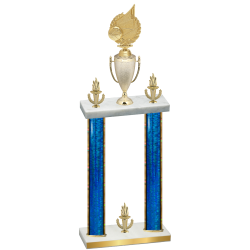 Double Blue Glacier Victory Volleyball Trophy