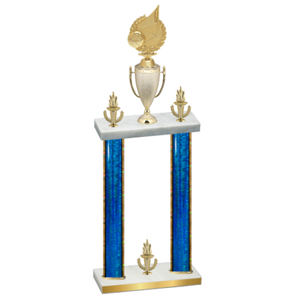 Double Blue Glacier Victory Volleyball Trophy