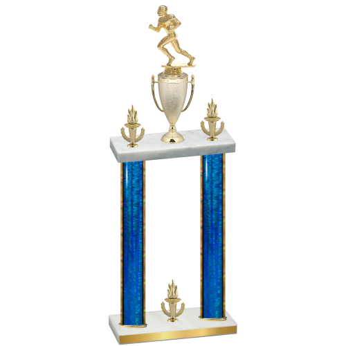 Double Blue Glacier Victory Football Trophy