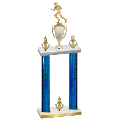 Double Blue Glacier Victory Football Trophy
