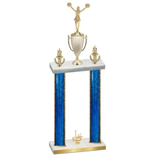 Double Blue Glacier First Place Cheerleading Trophy