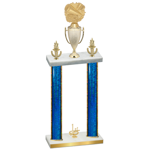 Double Blue Glacier First Place Cheerleading Trophy