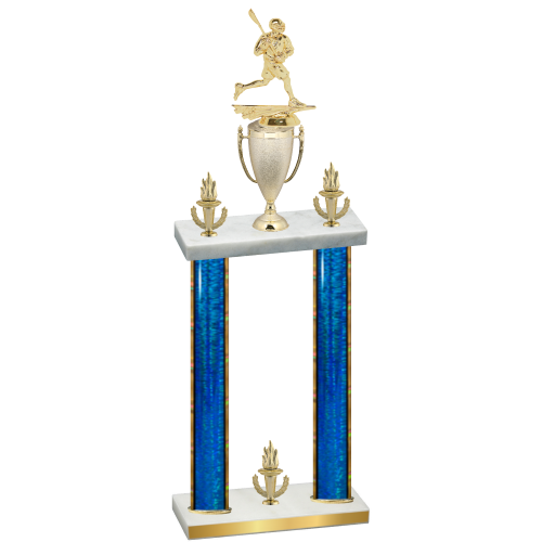 Double Blue Glacier Victory Lacrosse Trophy