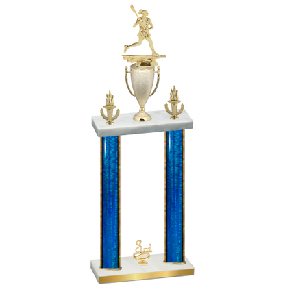 Double Blue Glacier Third Place Lacrosse Trophy