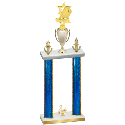Double Blue Glacier Third Place Pickleball Trophy