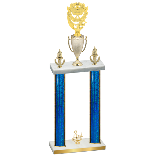 Double Blue Glacier Third Place Pickleball Trophy