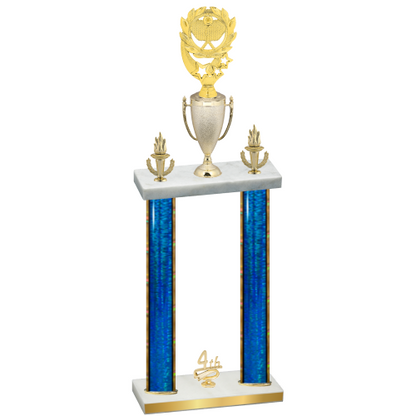 Double Blue Glacier Fourth Place Pickleball Trophy