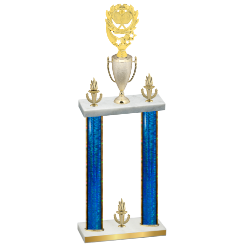 Double Blue Glacier Victory Pickleball Trophy