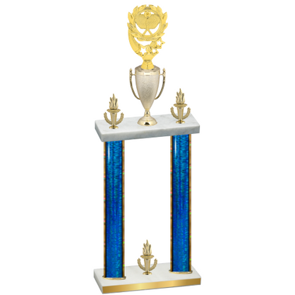 Double Blue Glacier Victory Pickleball Trophy
