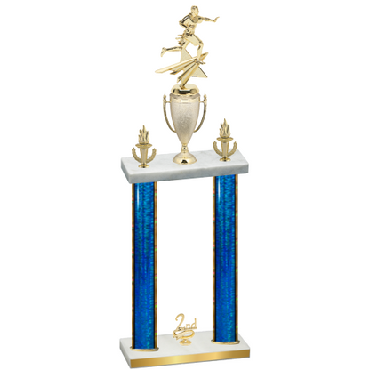 Double Blue Glacier Second Place Flag Football Trophy