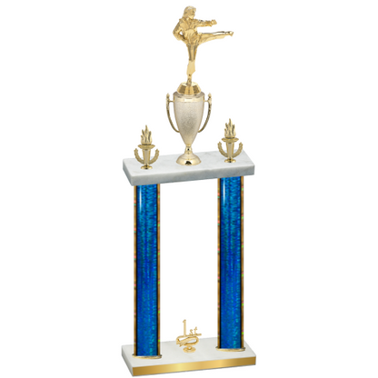 Double Blue Glacier First Place Karate Trophy