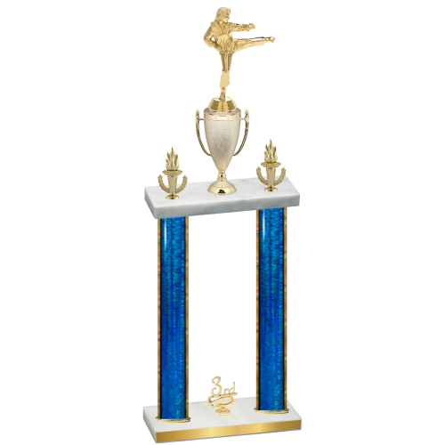 Double Blue Glacier Third Place Karate Trophy