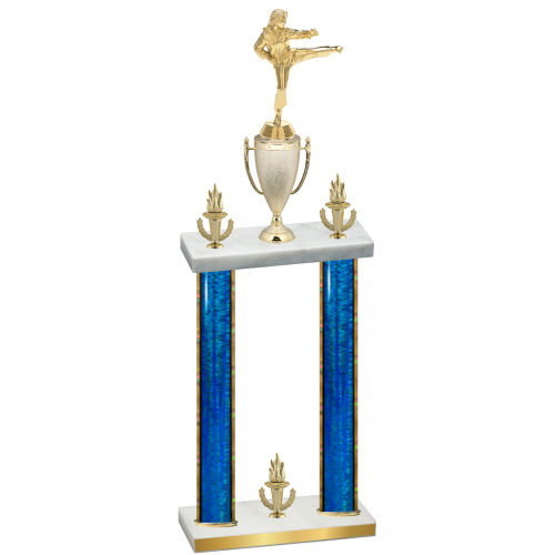 Double Blue Glacier Victory Karate Trophy