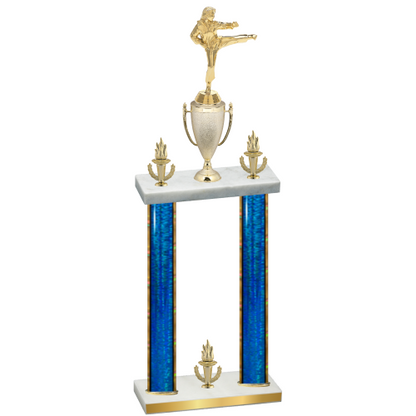 Double Blue Glacier Victory Karate Trophy