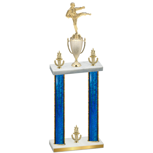 Double Blue Glacier Victory Karate Trophy