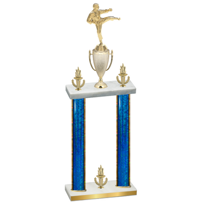 Double Blue Glacier Victory Karate Trophy
