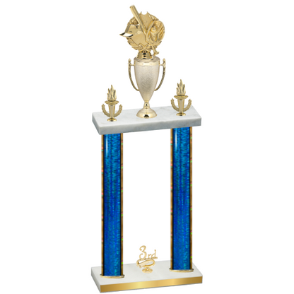 Double Blue Glacier Third Place Baseball Trophy