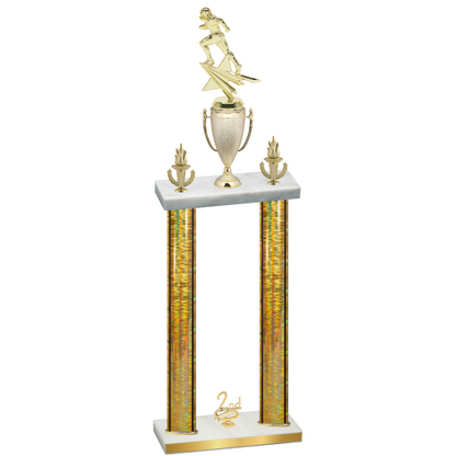 Double Gold Glacier Second Place Football Trophy