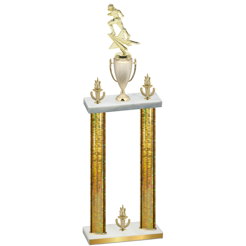 Double Gold Glacier Victory Football Trophy
