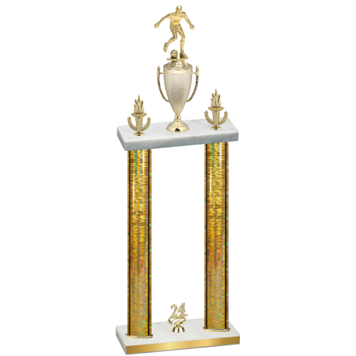 Double Gold Glacier Year Soccer Trophy