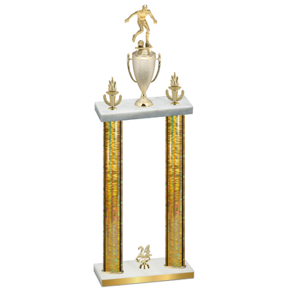 Double Gold Glacier Year Soccer Trophy