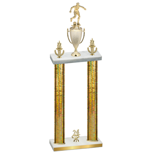 Double Gold Glacier Year Soccer Trophy