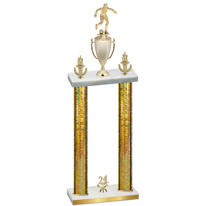 Double Gold Glacier Year Soccer Trophy