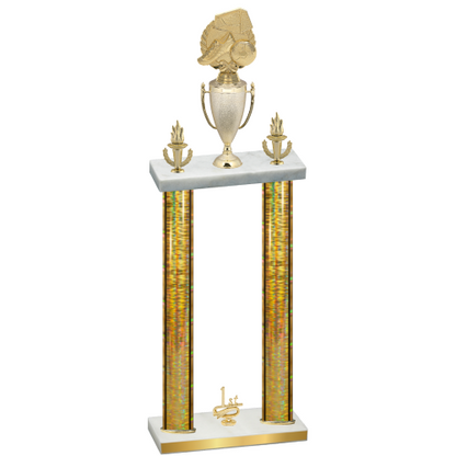 Double Gold Glacier First Place Soccer Trophy