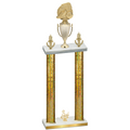 Double Gold Glacier Third Place Soccer Trophy