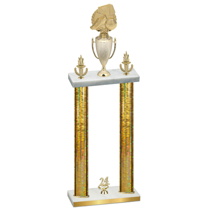 Double Gold Glacier Year Soccer Trophy