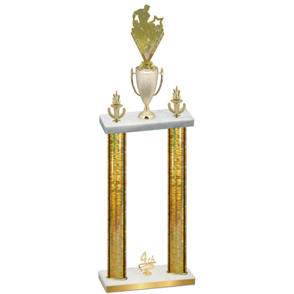 Double Gold Glacier Fourth Place Rugby Trophy