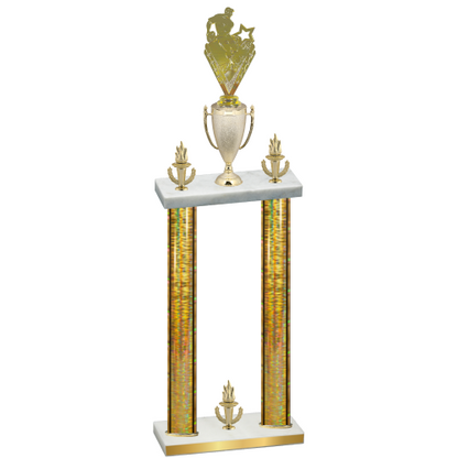 Double Gold Glacier Victory Rugby Trophy