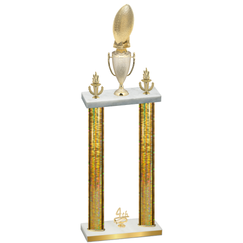 Double Gold Glacier Fourth Place Football Trophy
