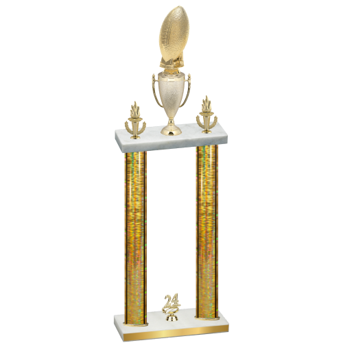 Double Gold Glacier Year Football Trophy