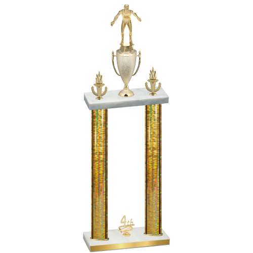 Double Gold Glacier Fourth Place Wrestling Trophy