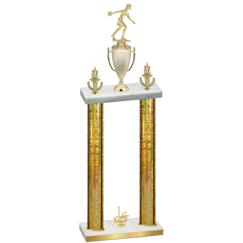 Double Gold Glacier First Place Bowling Trophy