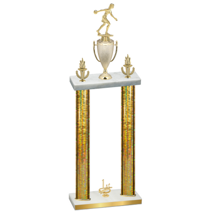 Double Gold Glacier First Place Bowling Trophy