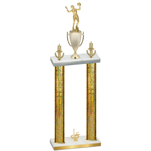 Double Gold Glacier First Place Volleyball Trophy