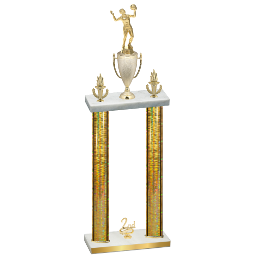 Double Gold Glacier Second Place Volleyball Trophy