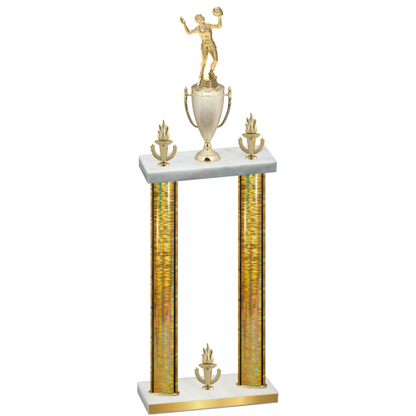 Double Gold Glacier Victory Volleyball Trophy