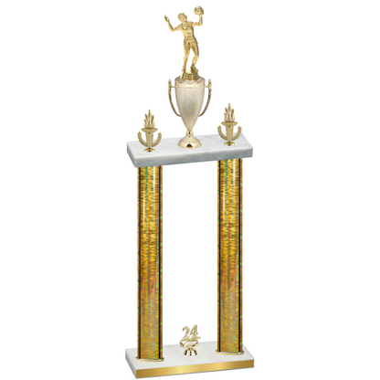 Double Gold Glacier Year Volleyball Trophy