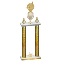 Double Gold Glacier Third Place Volleyball Trophy